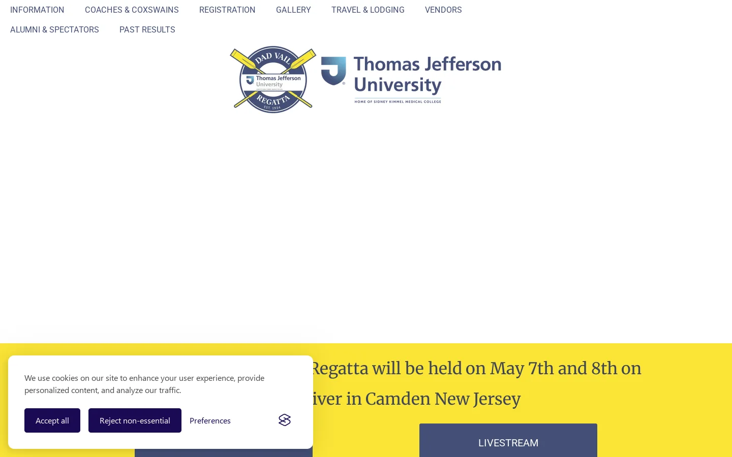 Dad Vail Regatta Homepage screenshot
