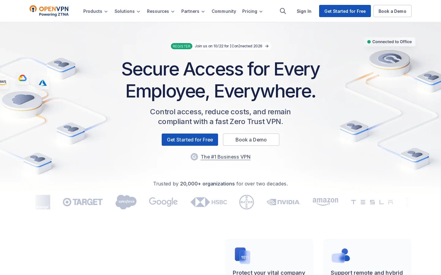 OpenVPN Homepage screenshot