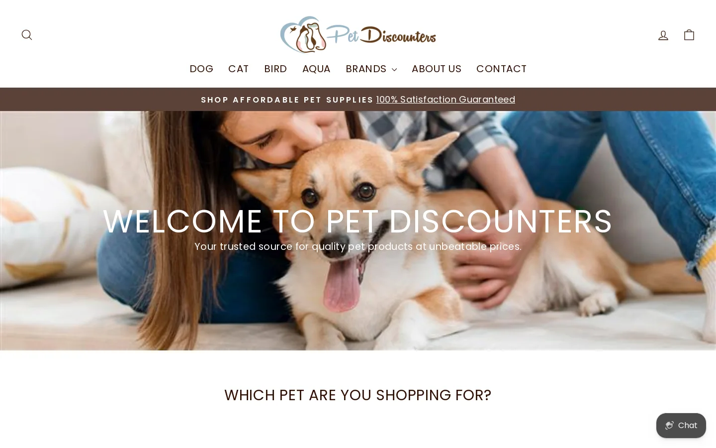 Pet Discounters Homepage screenshot