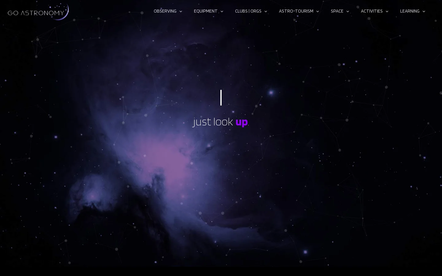 GO ASTRONOMY Homepage screenshot