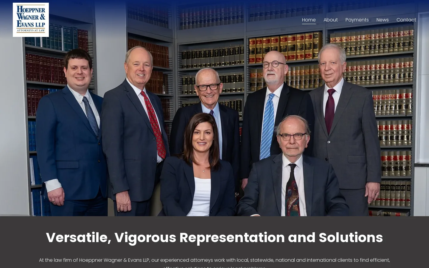 Hoeppner Wagner & Evans LLP Homepage screenshot