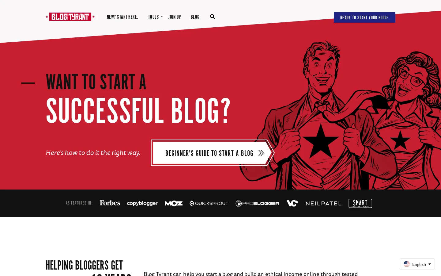 Blog Tyrant Homepage screenshot