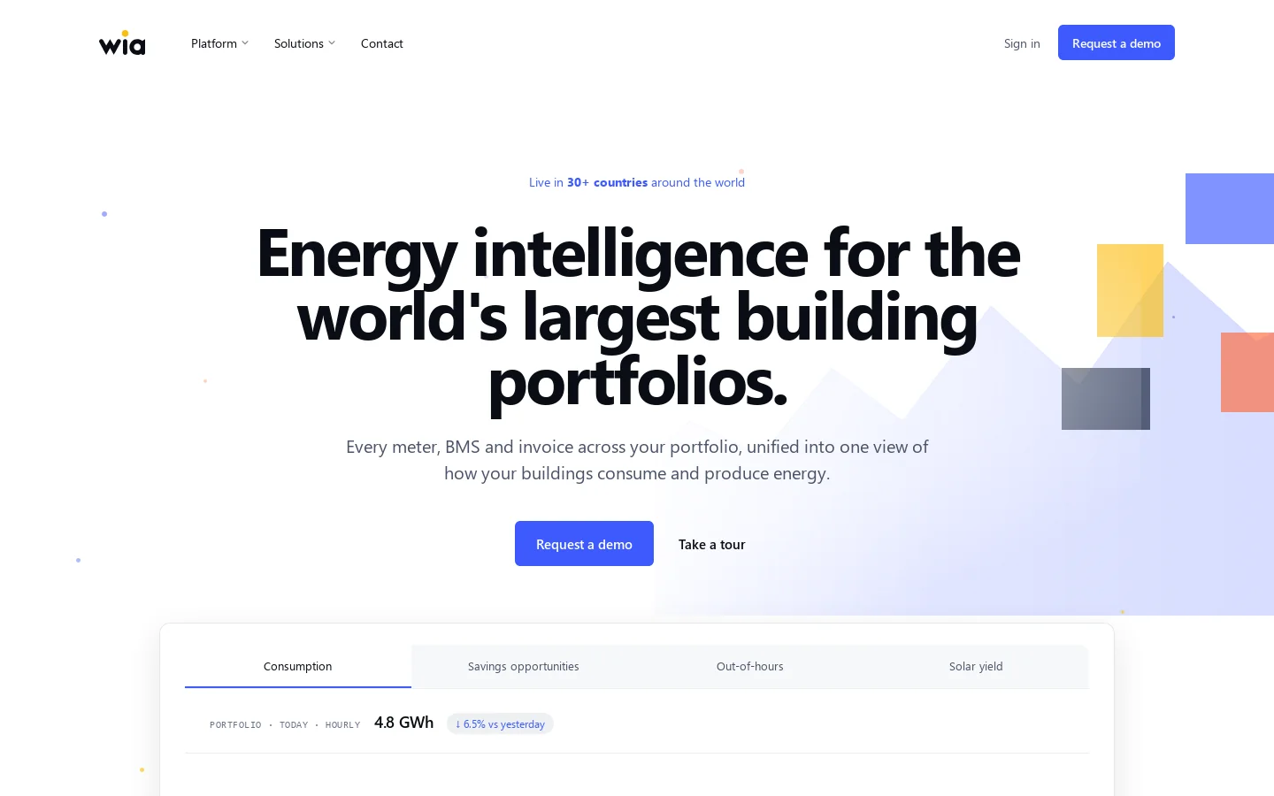 Wia Homepage screenshot