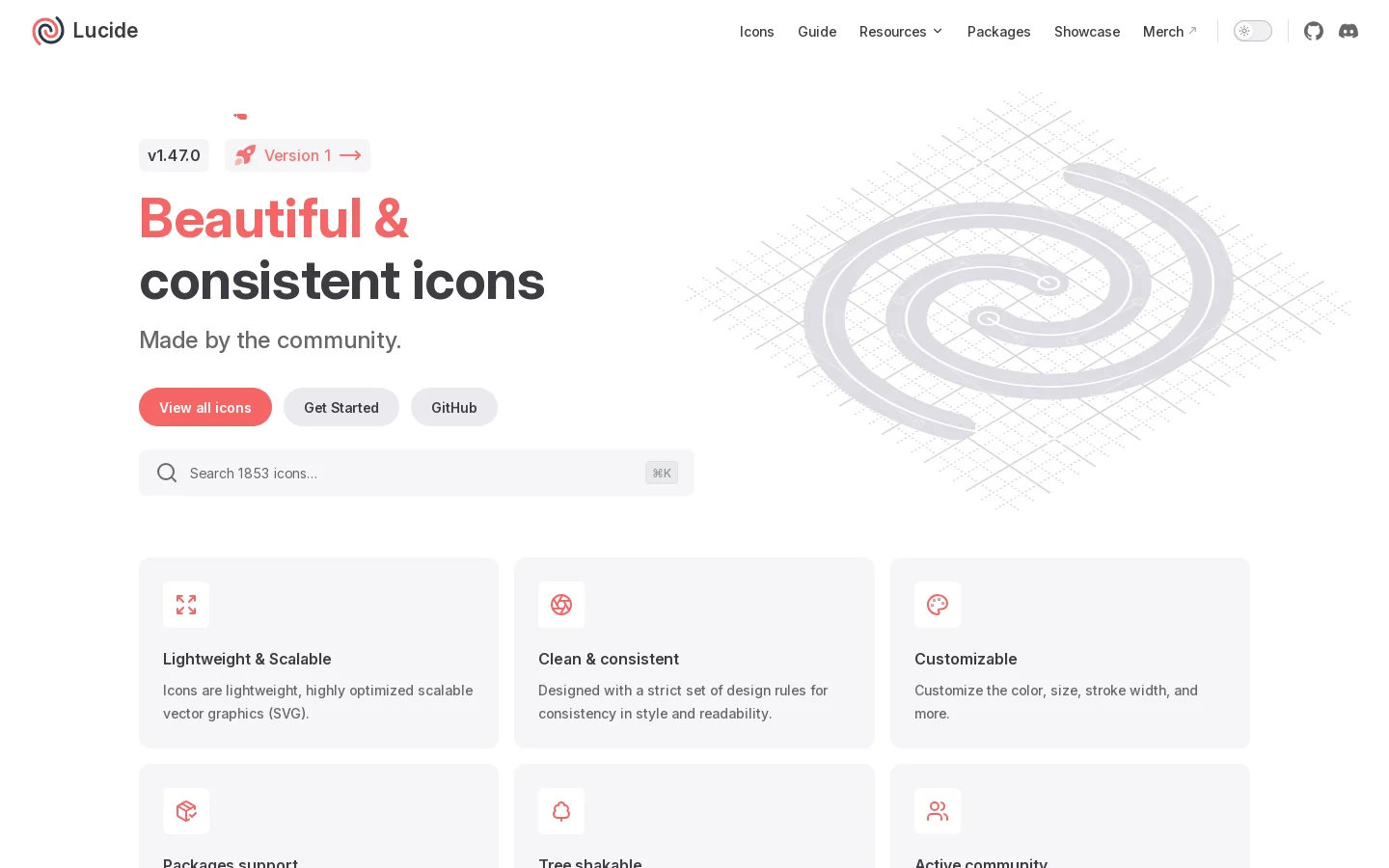 Lucide Homepage screenshot