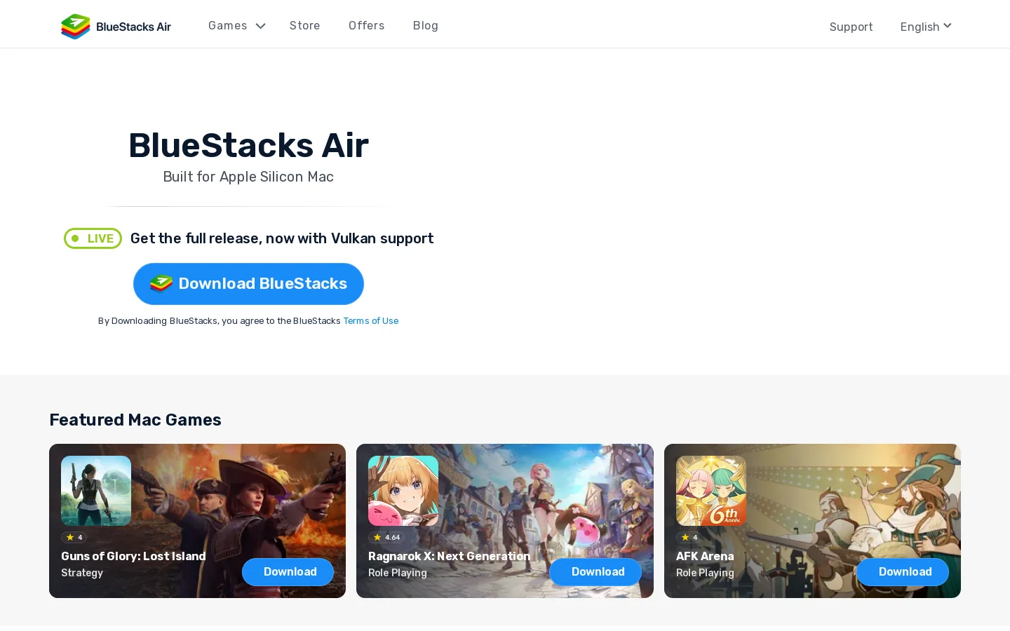 BlueStacks Homepage screenshot