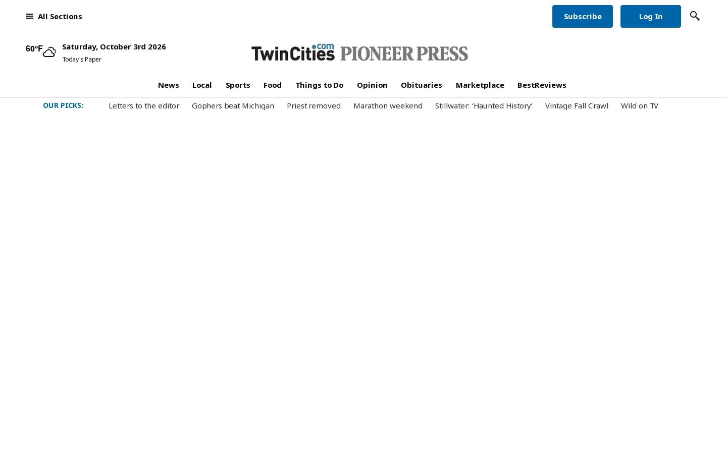 St. Paul News, Sports and Things To Do | Pioneer Press Homepage screenshot