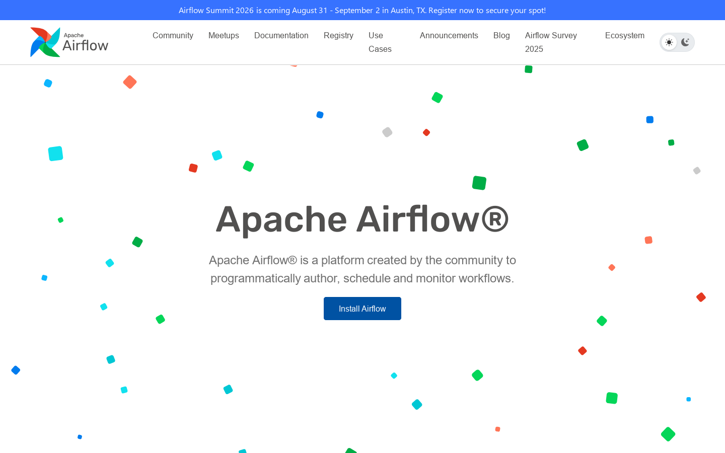 Apache Airflow Homepage screenshot