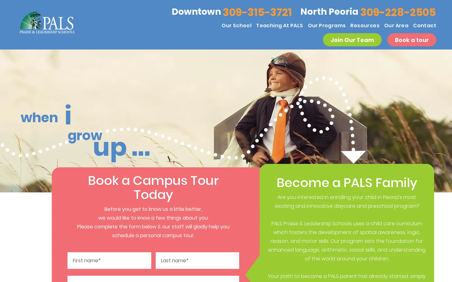 PALS | Peoria's Daycare & Preschool Leader For Over 30 Years Homepage screenshot