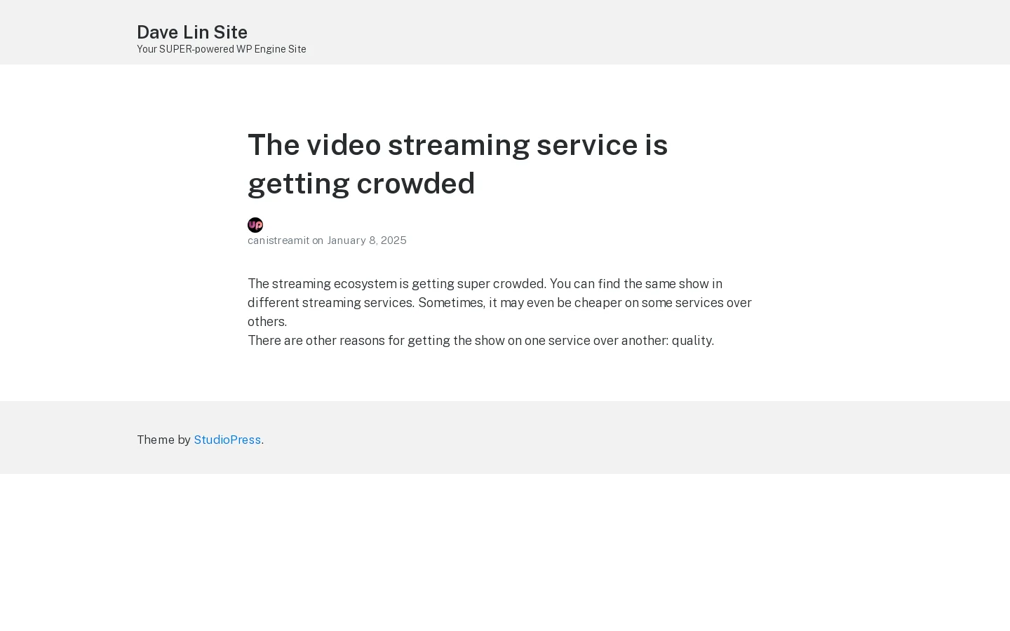 Dave Lin Site – Your SUPER-powered WP Engine Site Homepage screenshot