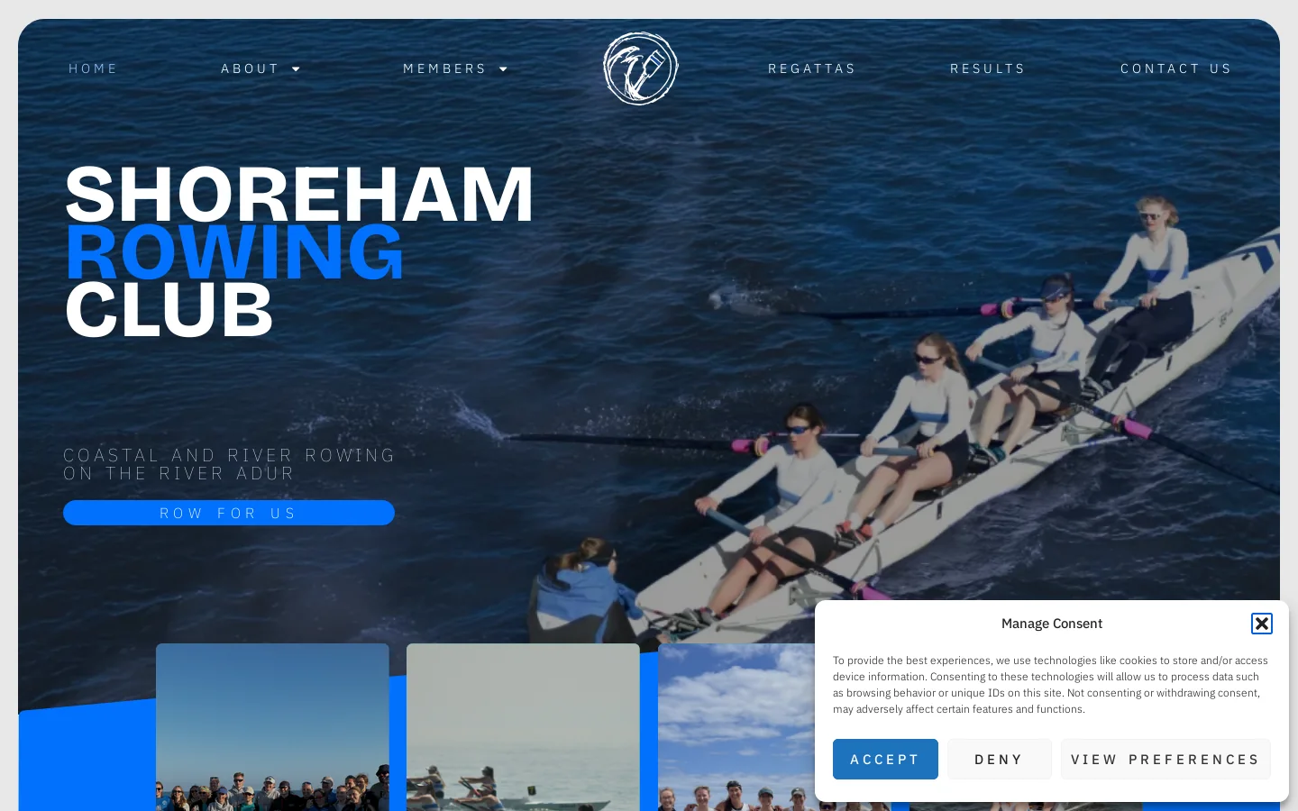 Shoreham Rowing Club Homepage screenshot