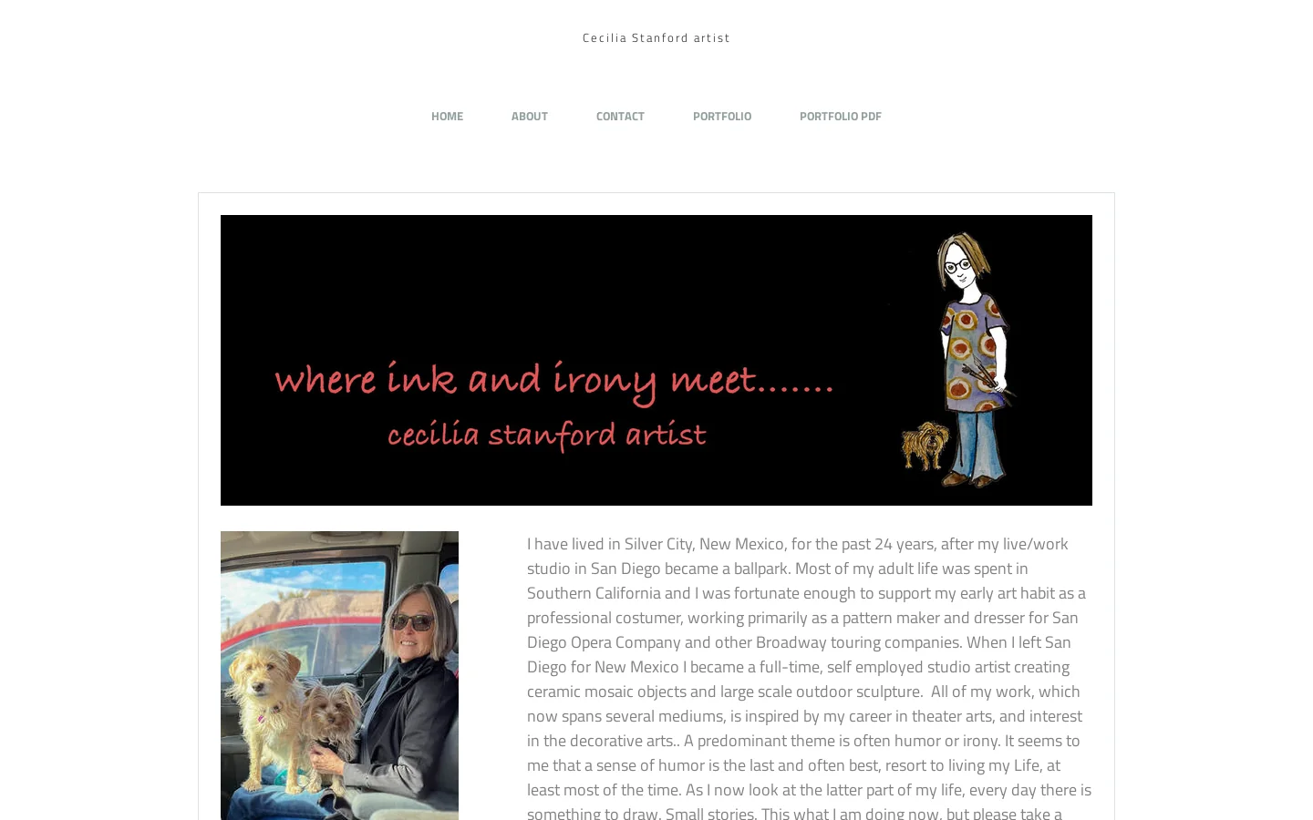 Cecilia Stanford artist Homepage screenshot