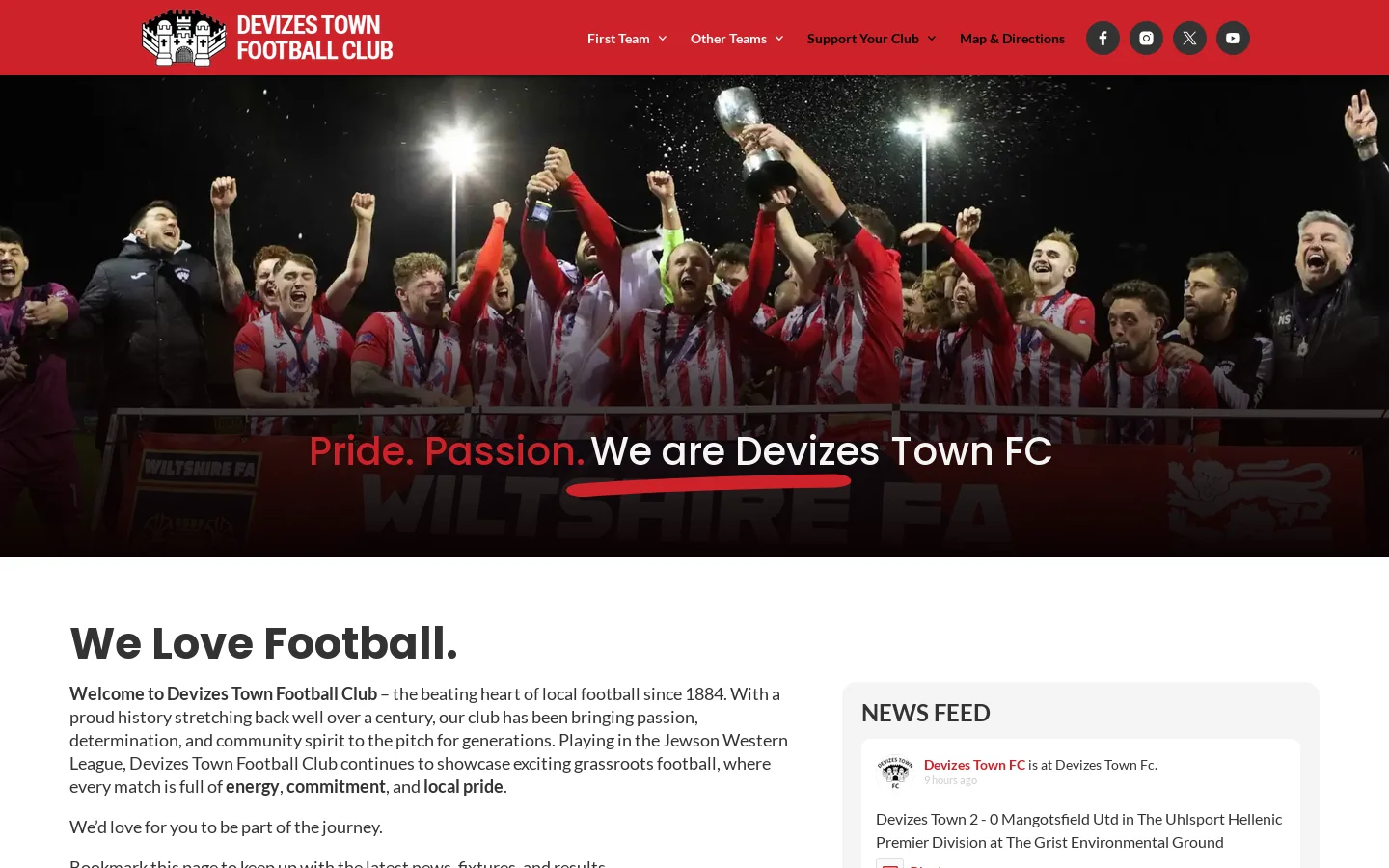 Devizes Town Football Club Homepage screenshot