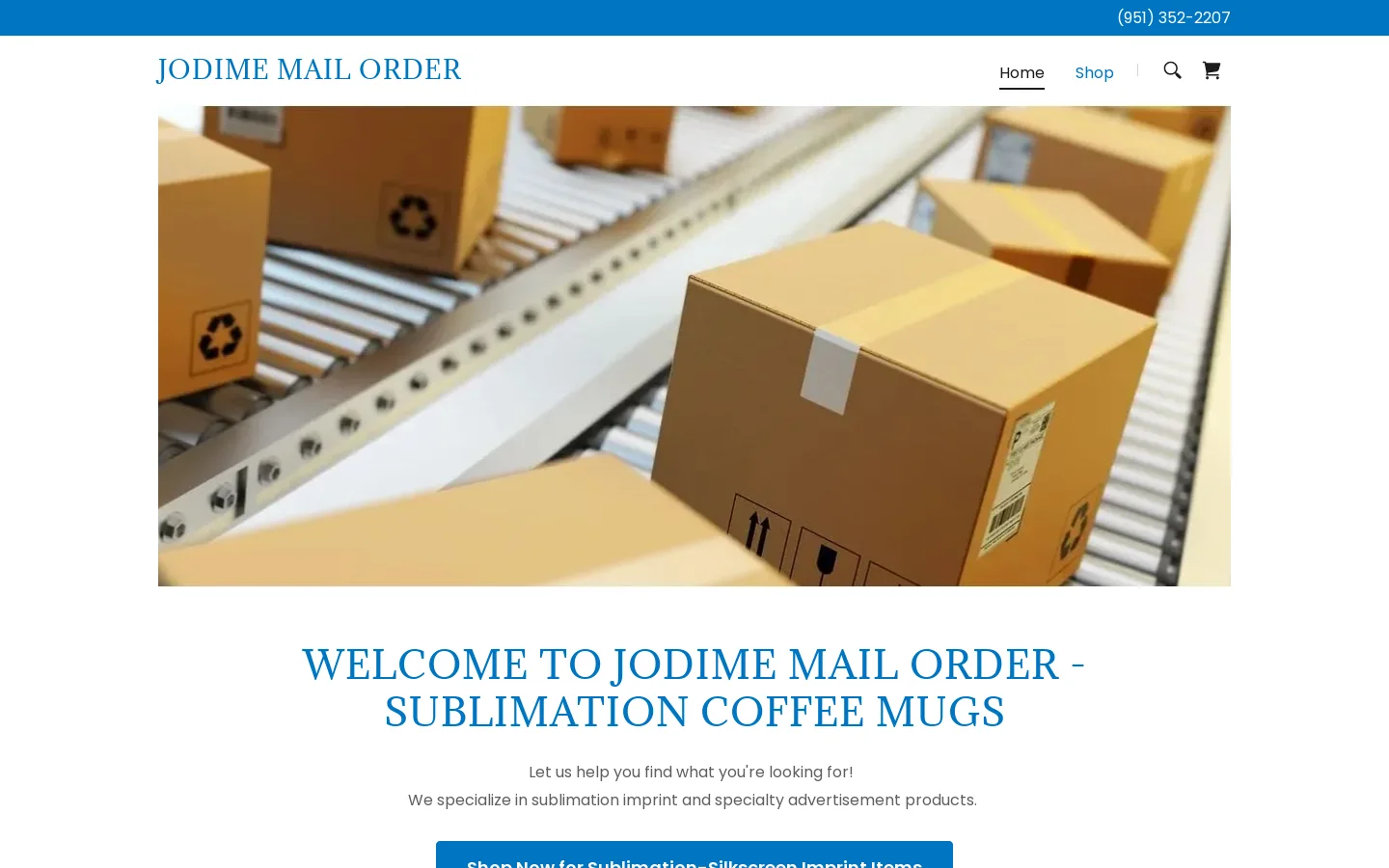 Jodime Mail Order Homepage screenshot