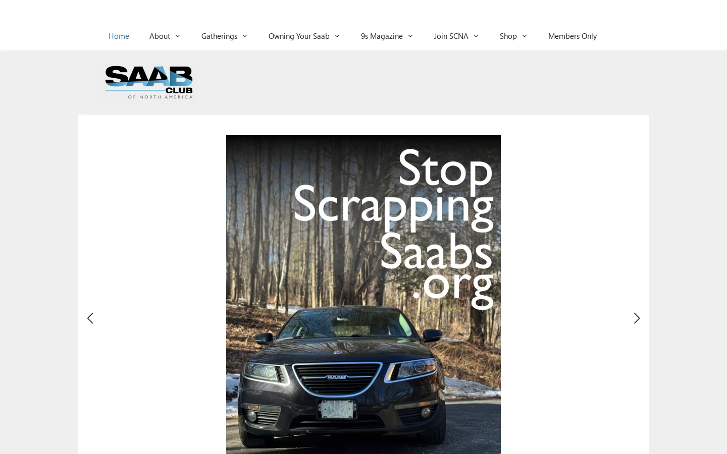 Saab Club of North America Homepage screenshot