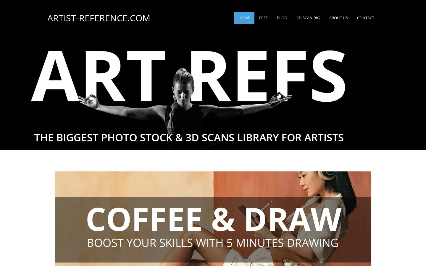 Artist Reference Homepage screenshot