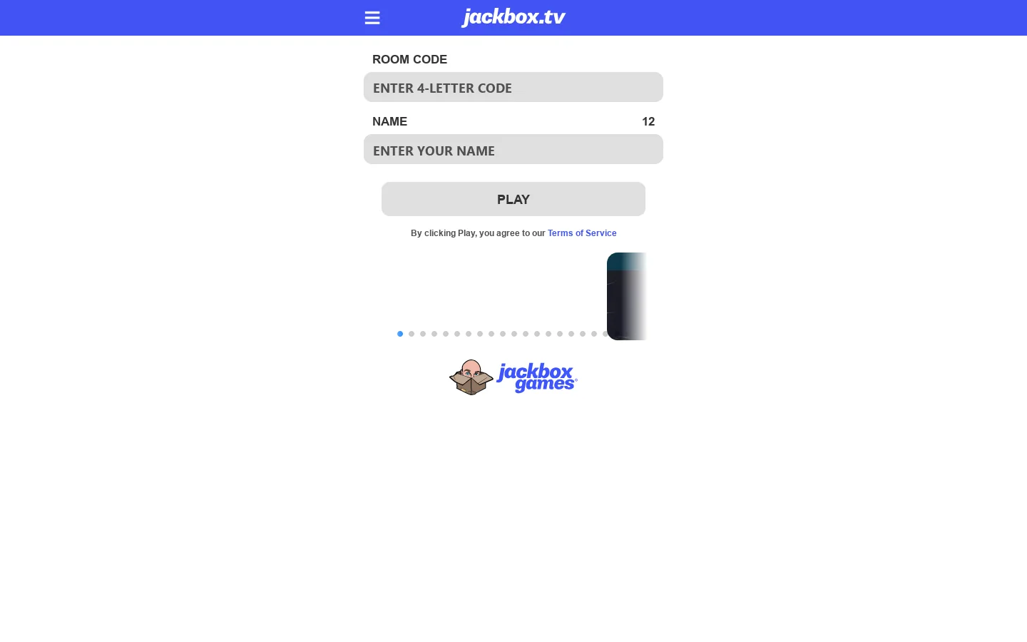 Jackbox.TV Homepage screenshot