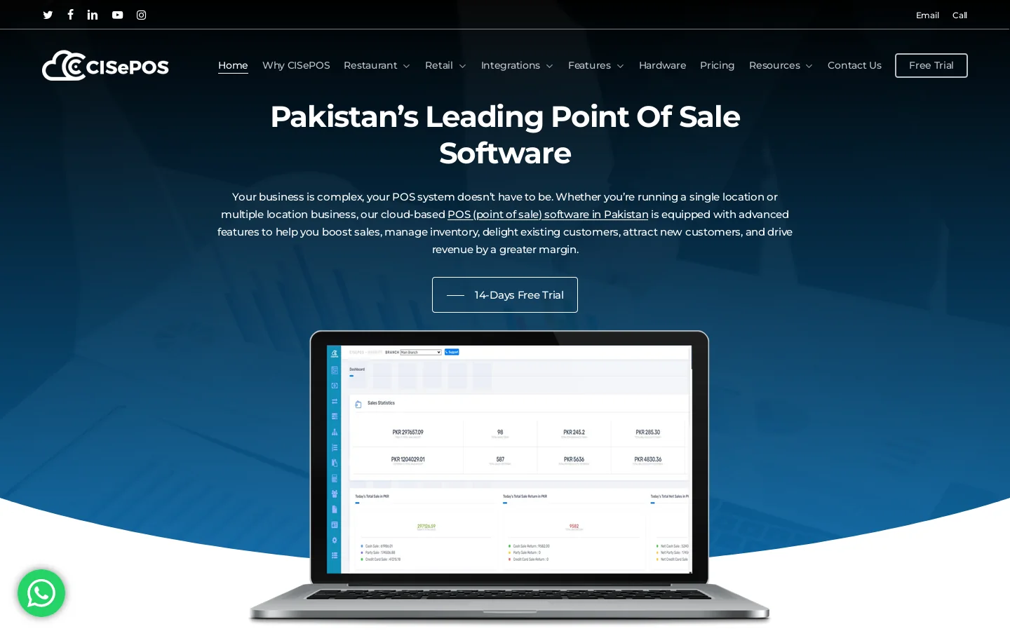 CISePOS Homepage screenshot