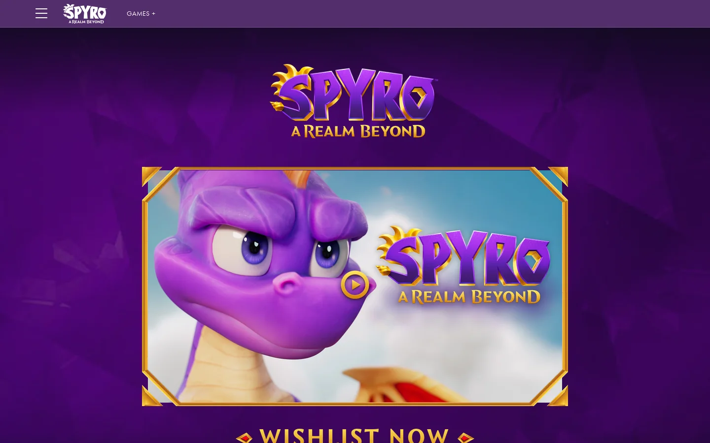 Spyro: A Realm Beyond | Home Homepage screenshot