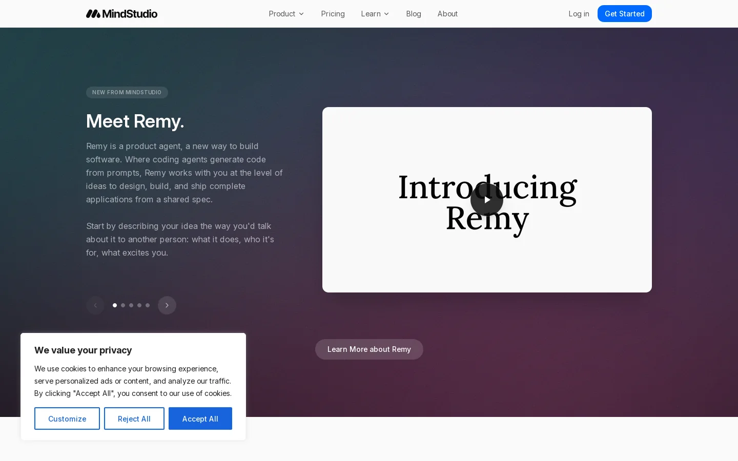 MindStudio Homepage screenshot