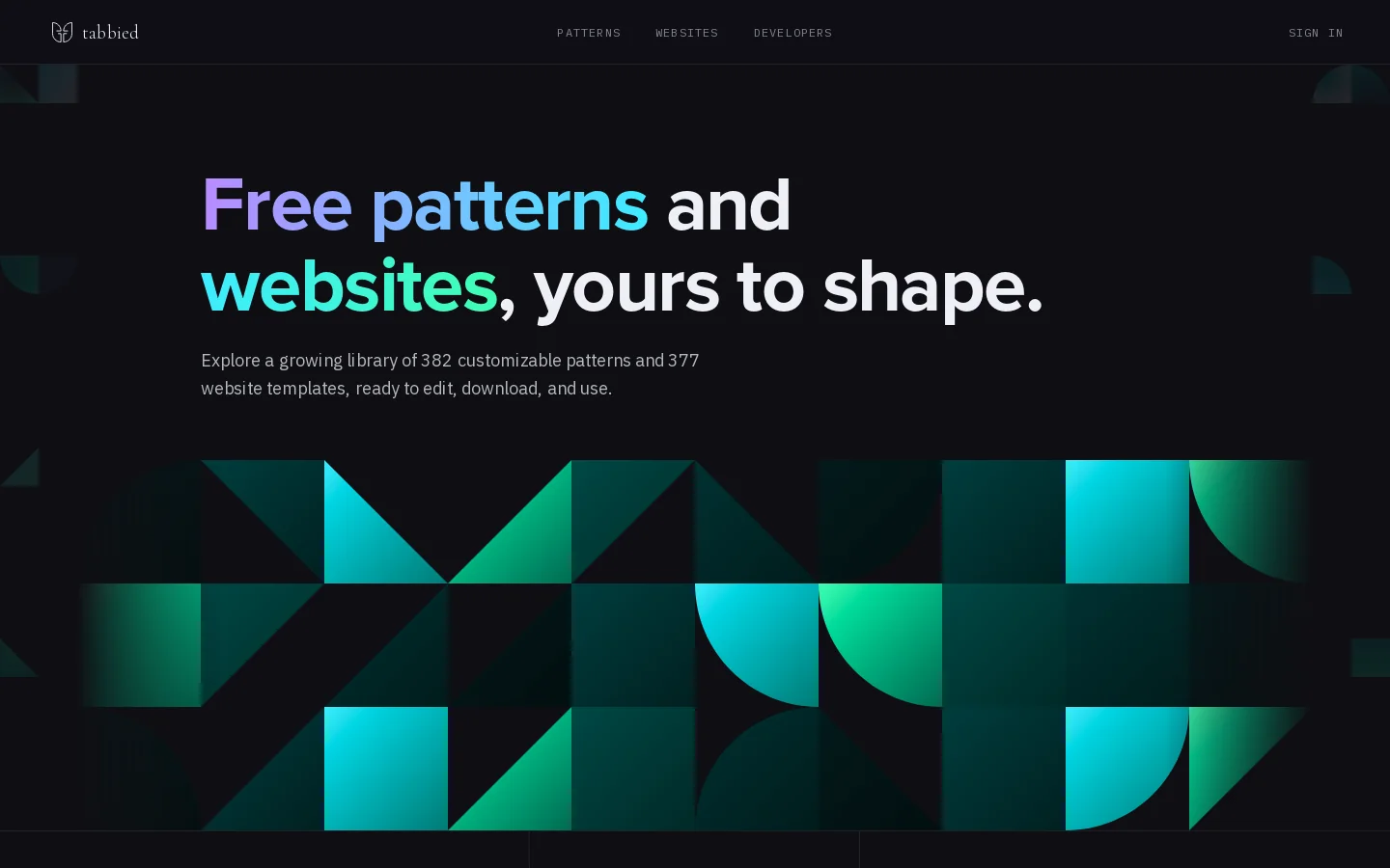 Tabbied Homepage screenshot