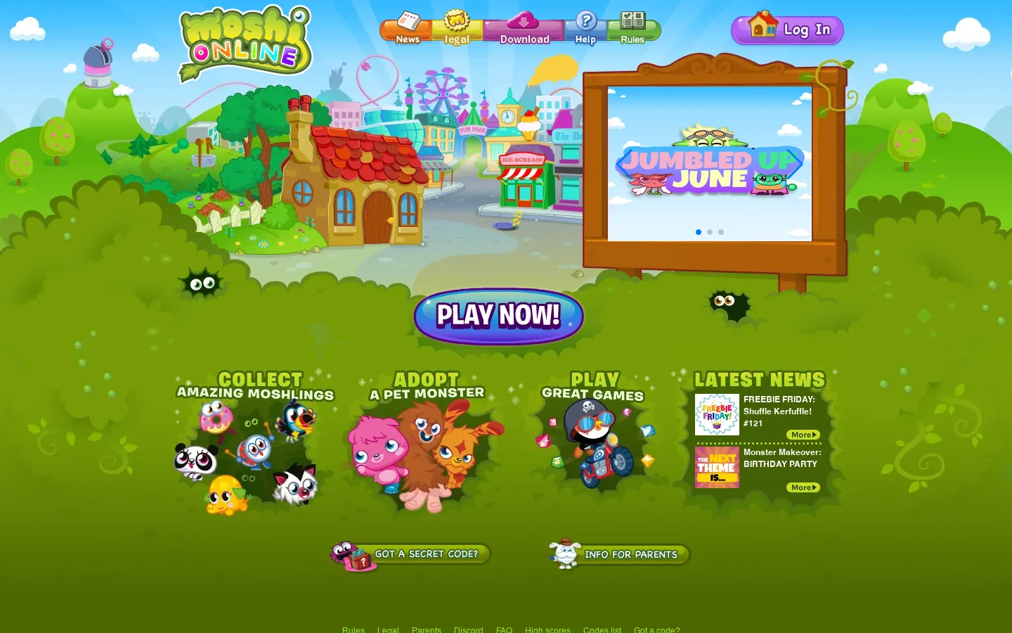 Adopt your own pet monster and join the Moshi fun! - Moshi Monsters Online Homepage screenshot