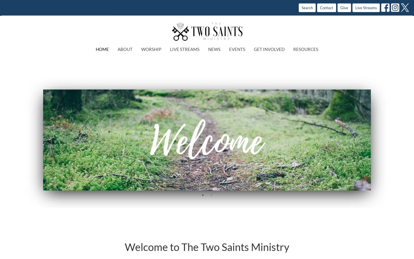The Two Saints Ministry | Anglican Church in Victoria, BC Homepage screenshot
