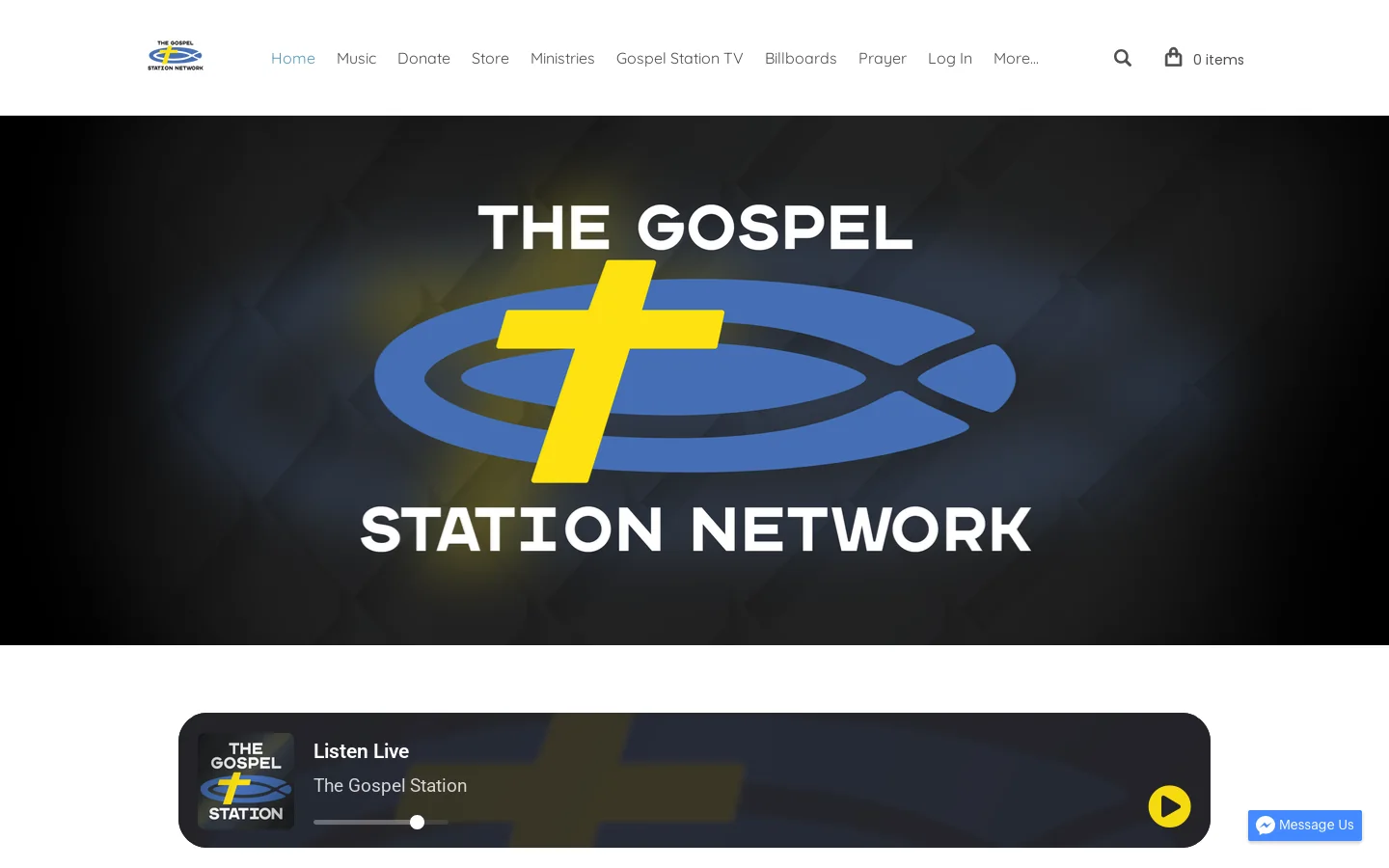 The Gospel Station Homepage screenshot