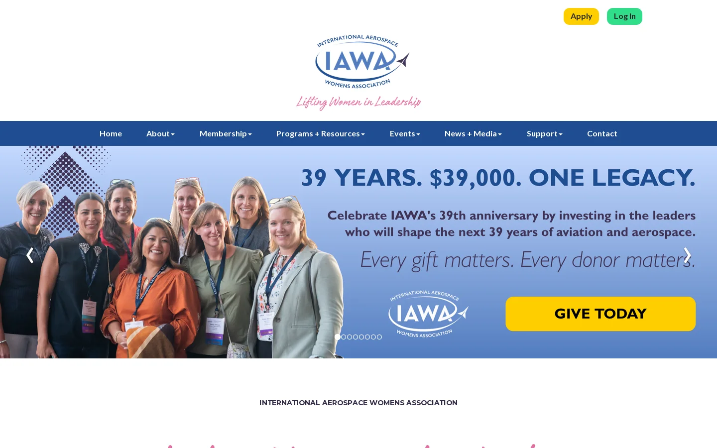 International Aerospace Womens Association - Home Homepage screenshot