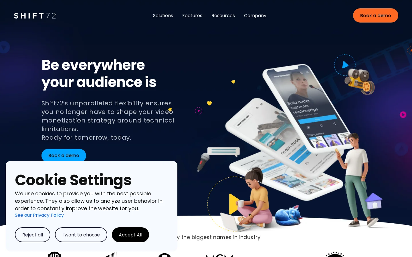 Shift72 Homepage screenshot