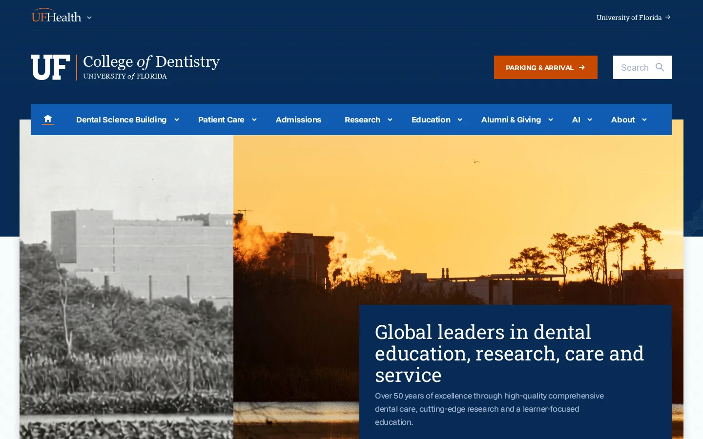 College of Dentistry » University of Florida Homepage screenshot