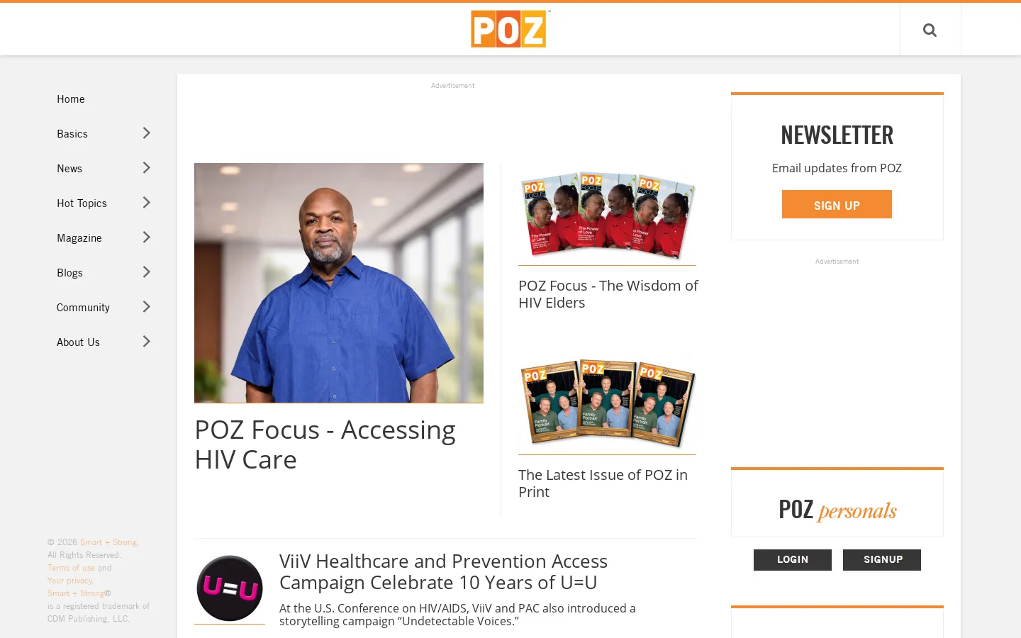 POZ Homepage screenshot