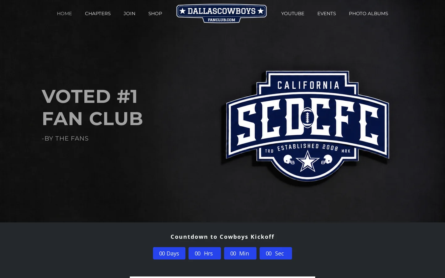 Dallas Cowboys Fan Club Homepage screenshot