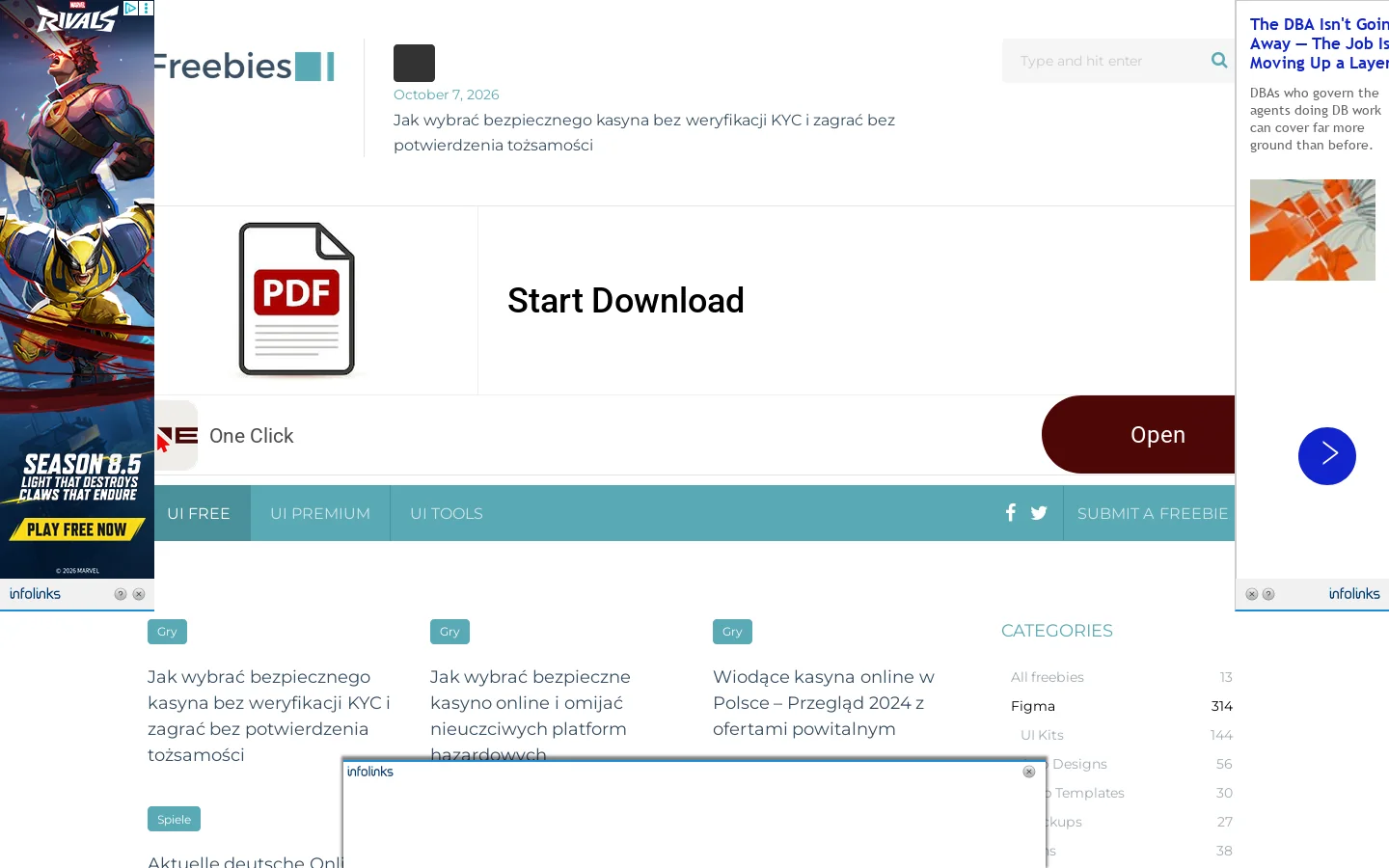 FreebiesUI Homepage screenshot