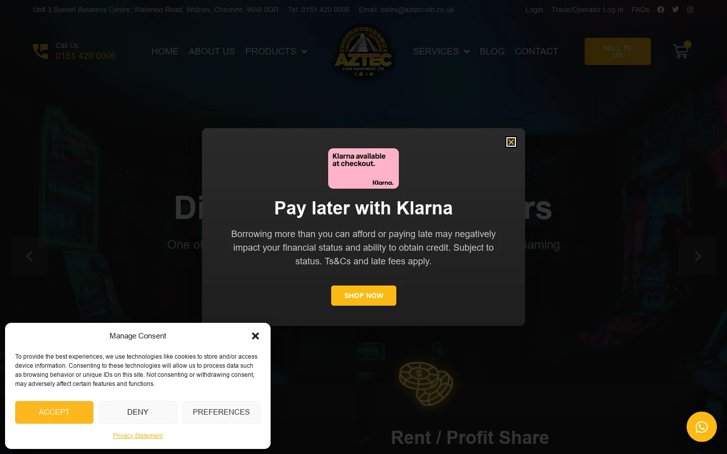 Aztec Coin Homepage screenshot