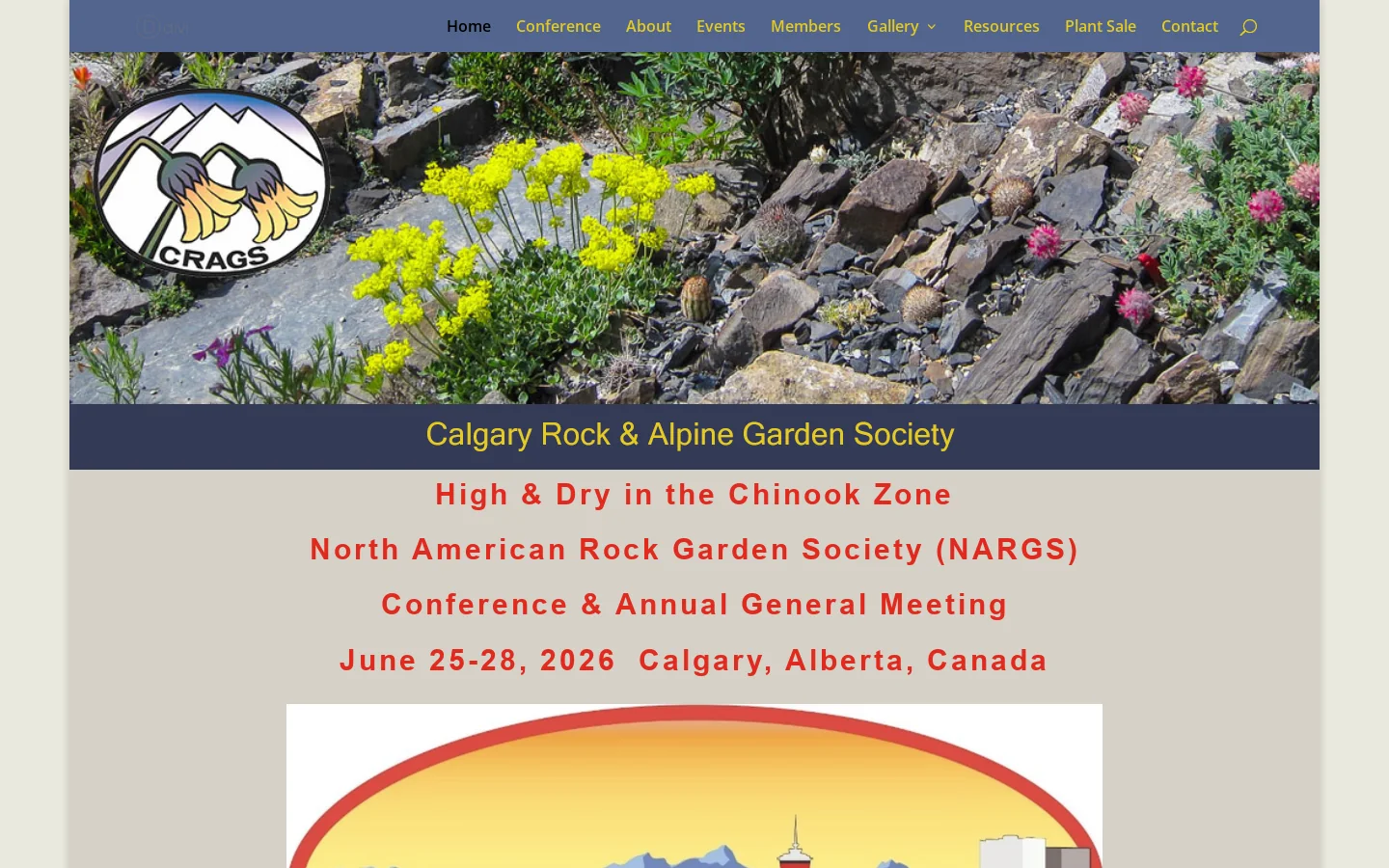CRAGS Homepage screenshot