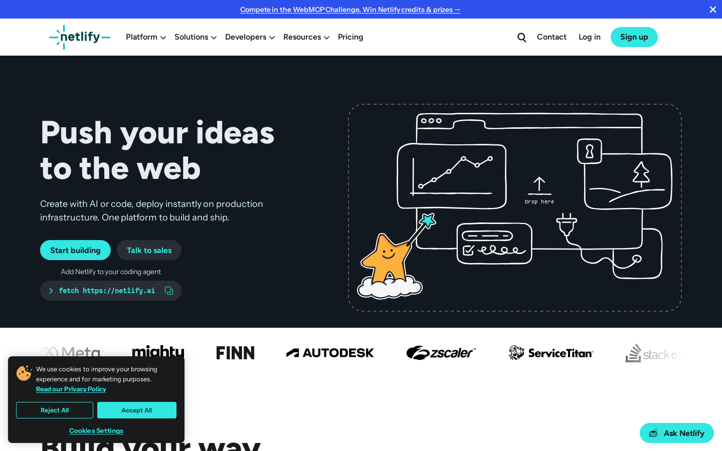 Netlify Homepage screenshot