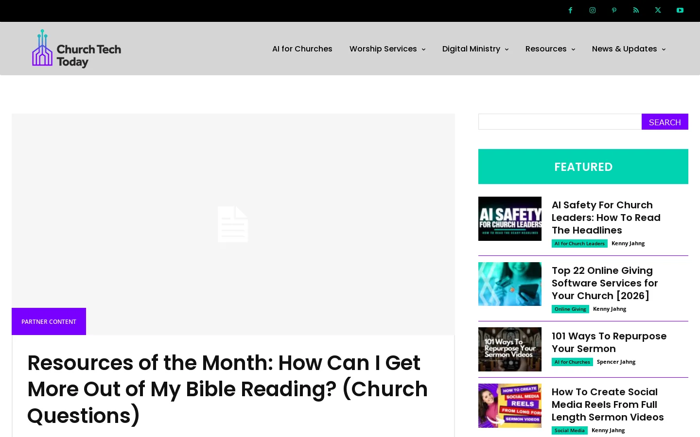 ChurchTechToday Homepage screenshot