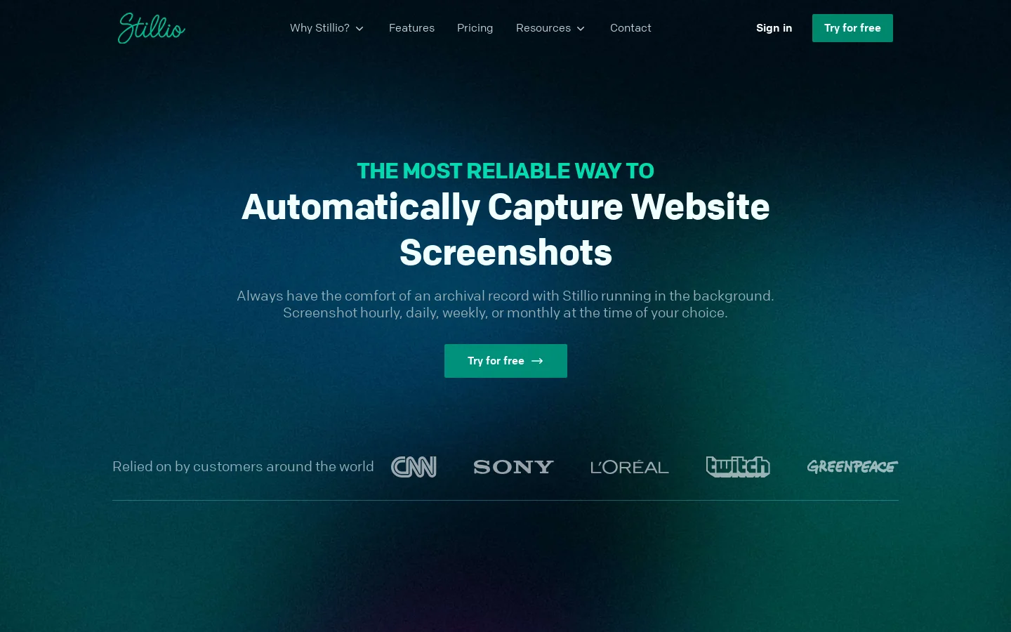 Stillio Homepage screenshot
