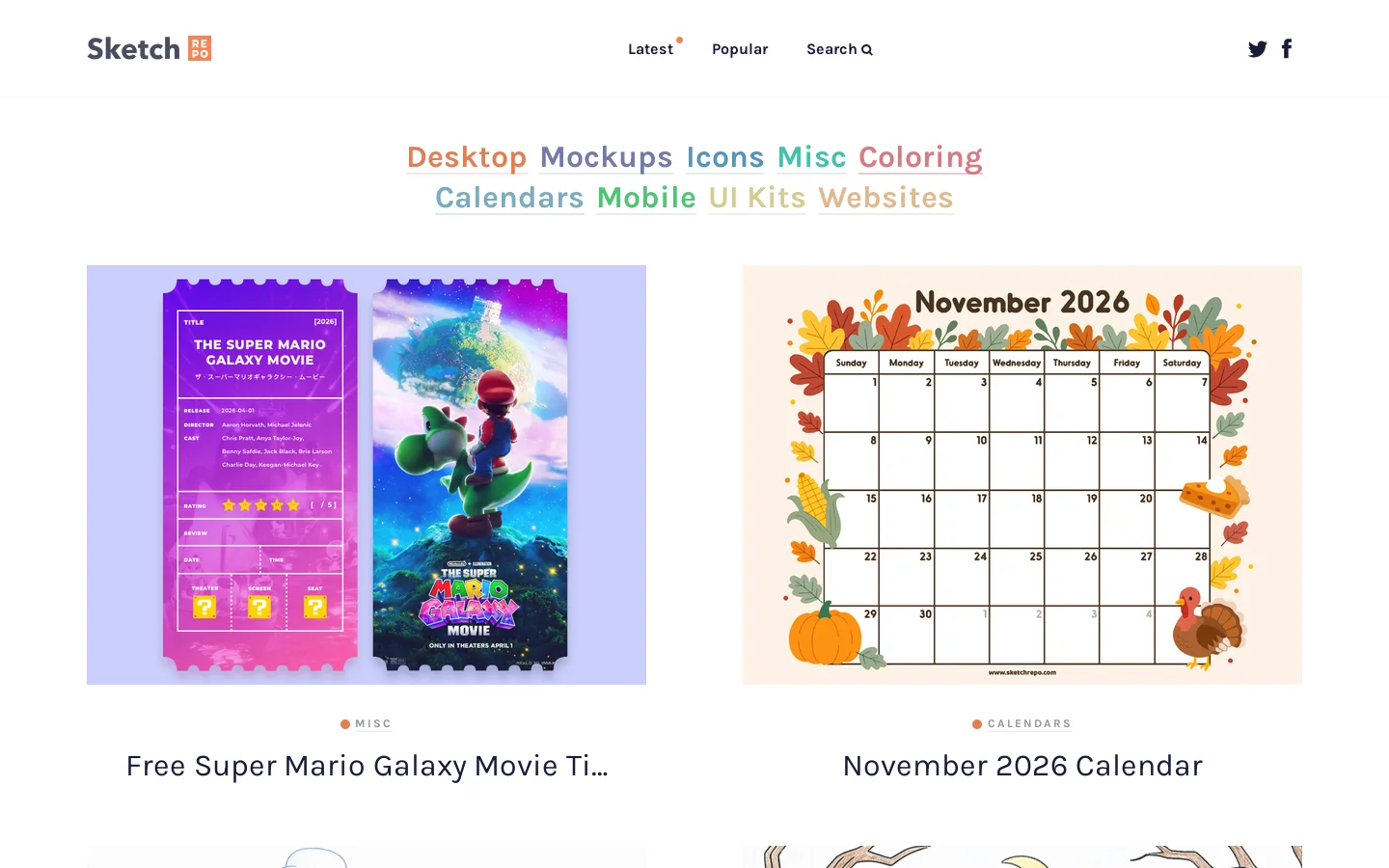 Sketch Repo Homepage screenshot