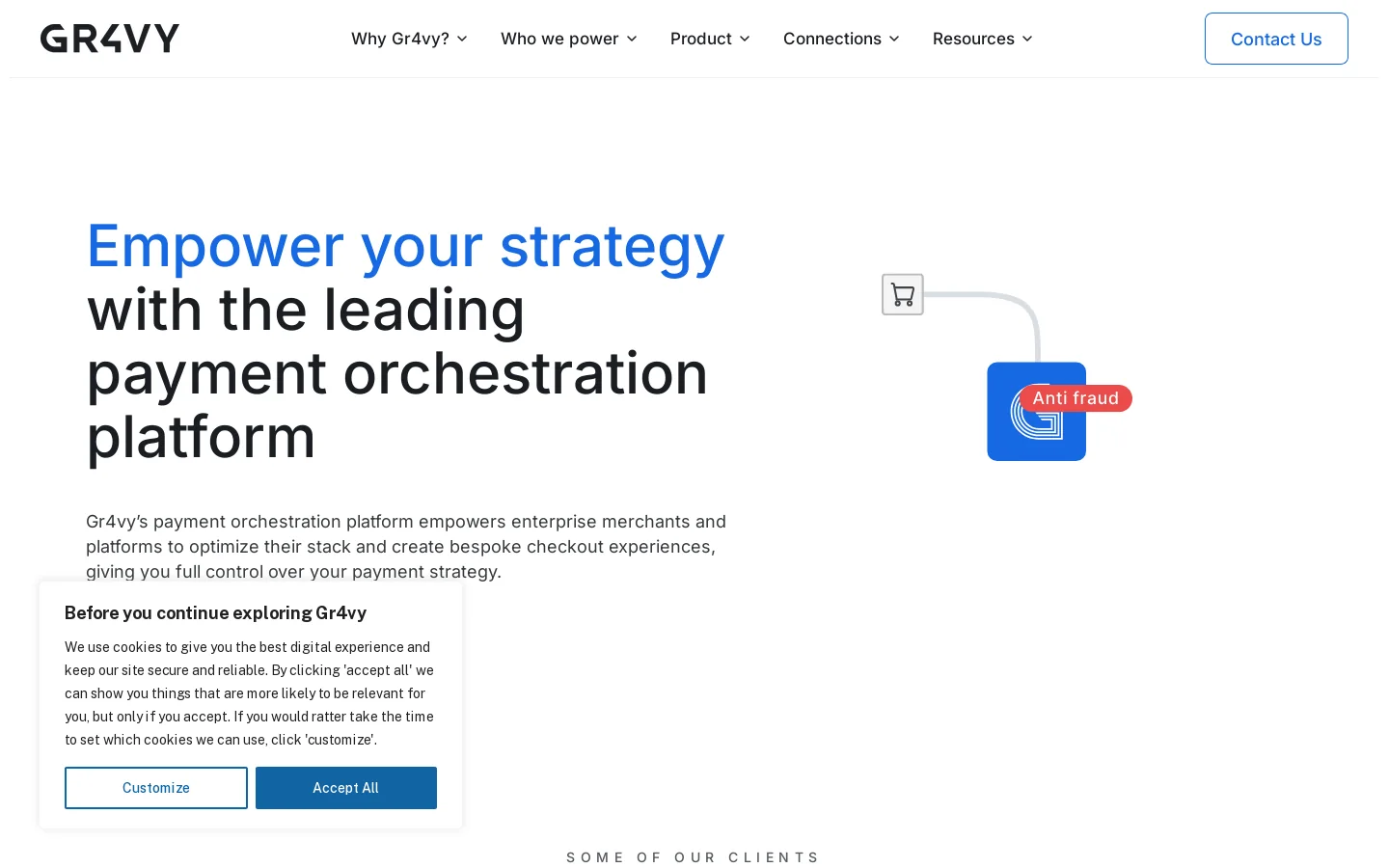 Gr4vy Homepage screenshot