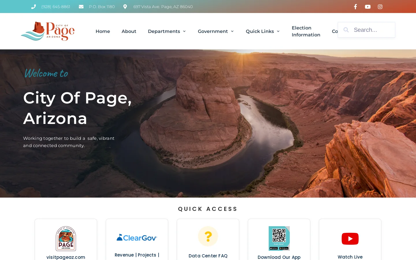 City of Page Homepage screenshot