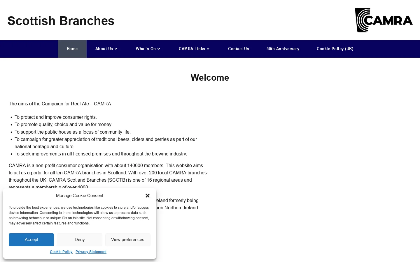 CAMRA Scottish Branches – CAMRA- Campaign for Real Ale Homepage screenshot