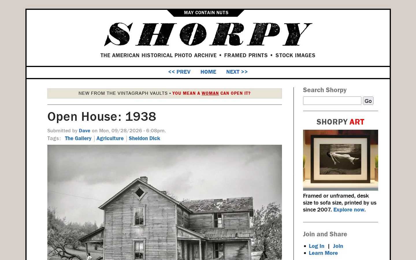 Shorpy Homepage screenshot