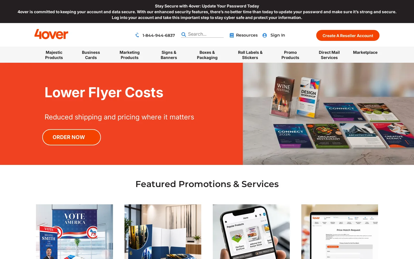 4over Trade Printer Homepage screenshot