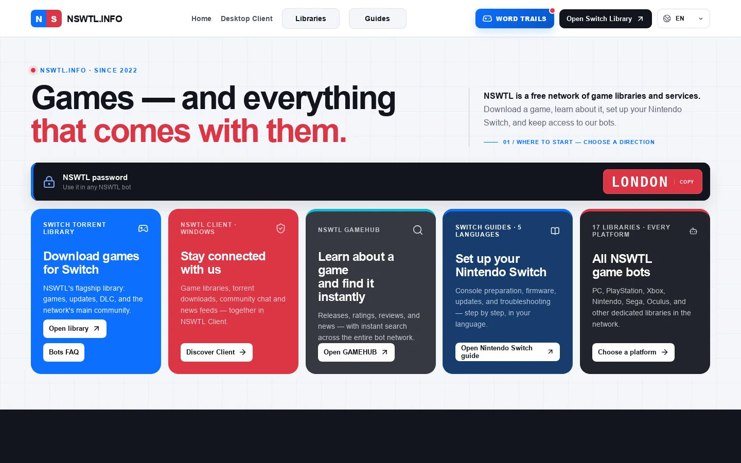 NSWTL.INFO Homepage screenshot