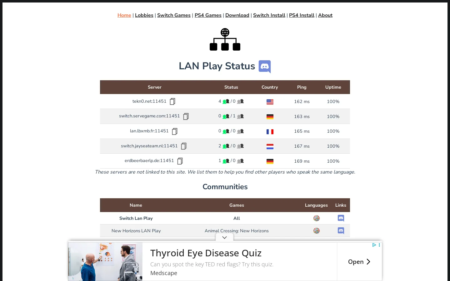 lan-play.com Homepage screenshot