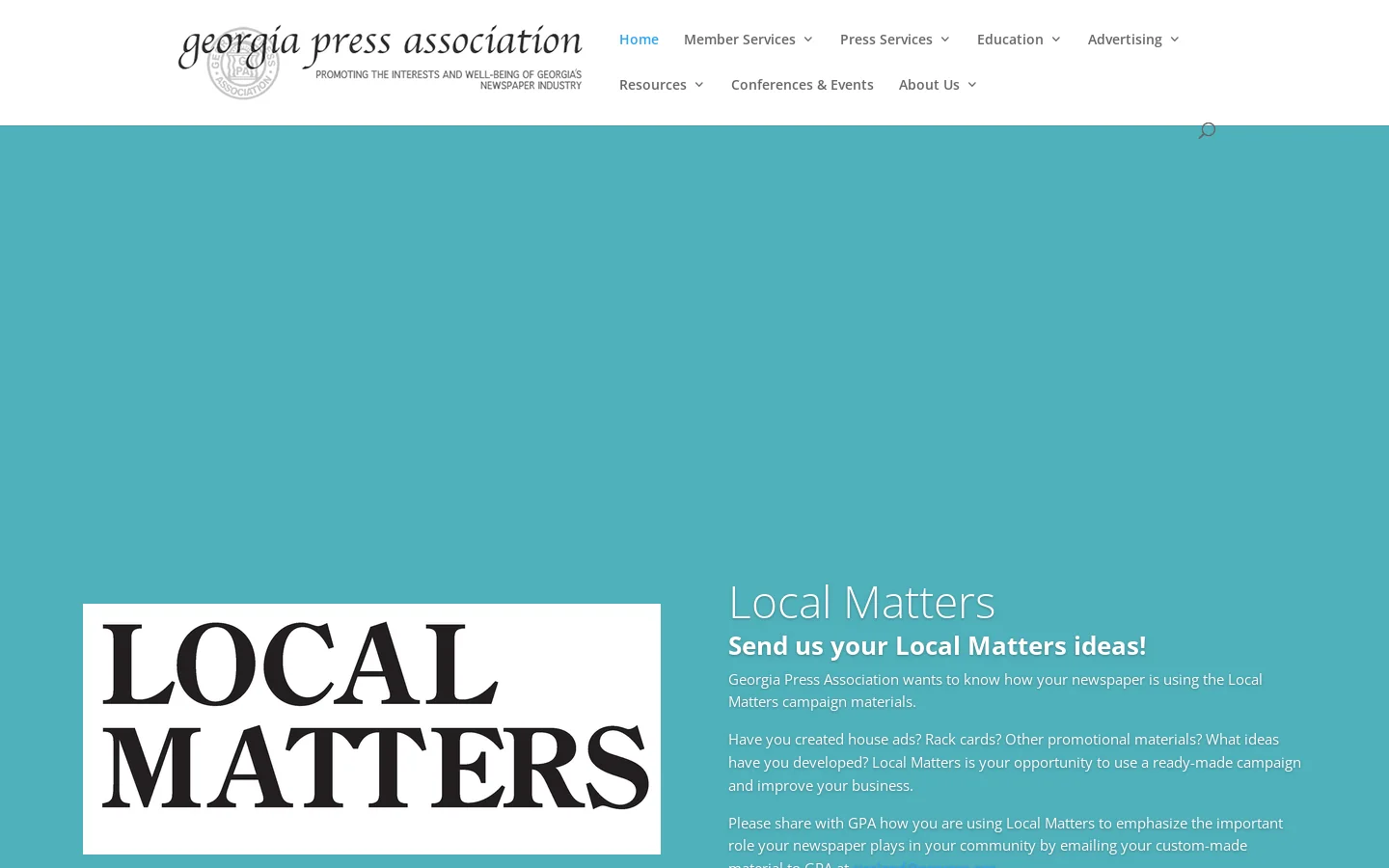 Georgia Press Association Newspapers in the State of Georgia Homepage screenshot