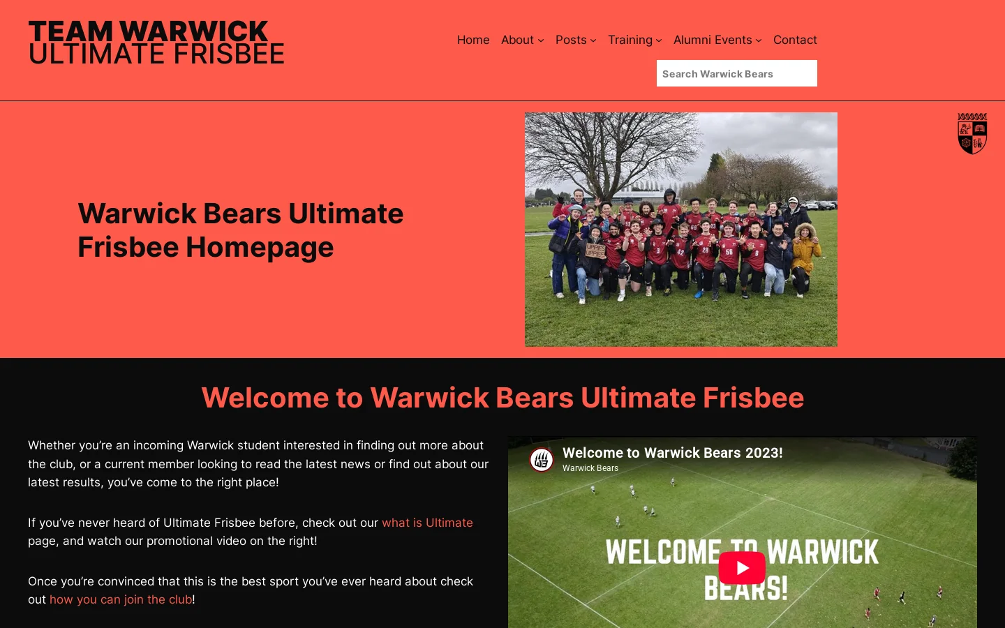 Welcome! - TEAM WARWICK Homepage screenshot