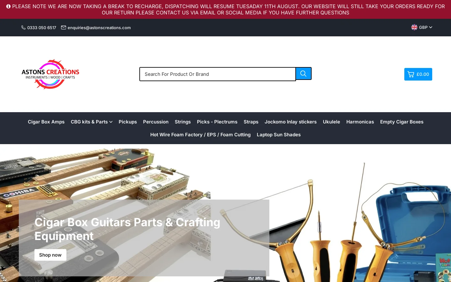 Astons Creations Homepage screenshot