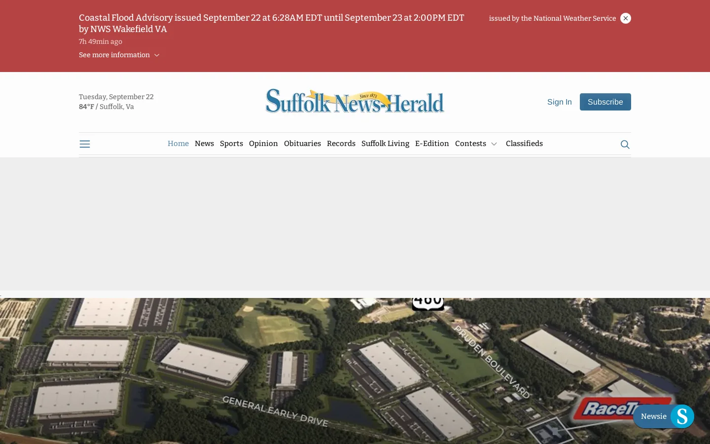 The Suffolk News-Herald Homepage screenshot